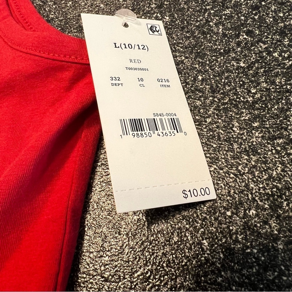 NWT Boy's Red Athletic Tank Top Size L(10/12) - Picture 4 of 5